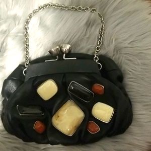 Fossil Fifty four Purse with chain and Stone